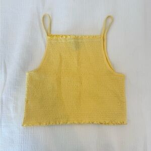 Forever 21 Yellow Smocked Camisole Cropped